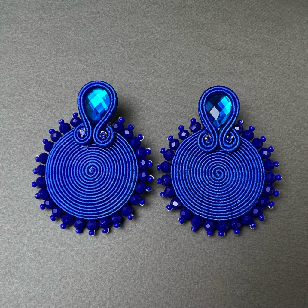 Elegant Royal Blue Stylish Earrings - Statement Glam Earrings - Trendy Earrings